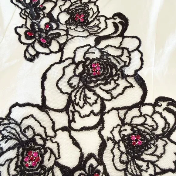 Vintage Y2K White House Black Market White Floral Strapless Corset Top Size 0 - Picture 4 of 6